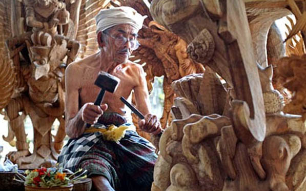 Balinese Wood Carving Mas Village 